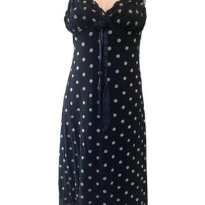 Dress by designer “velvet" size M black with tan polka dots orig.$298